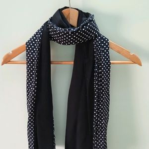 Half Black Plain & Half Polka Dot Stole ⚫⚪⚫