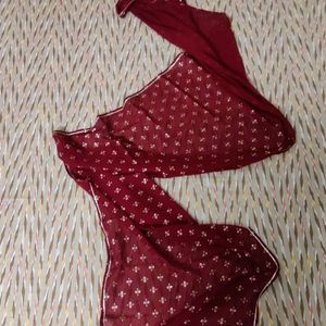 Maroon And Gold Kurti Sharara Set With Dupatta