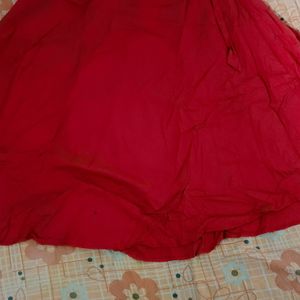 Offer!! Long Umbrella Cutting Red Anarkali Kurti