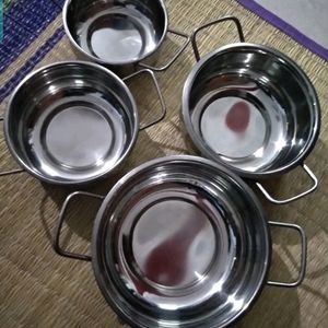 Pack Of 4 Serving Bowl With Steel Lids