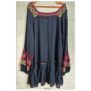 Black Boho Embroidered Dress