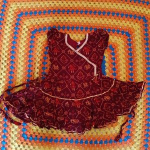 Beautiful Patola Printed Pure Cotton Baby Frock