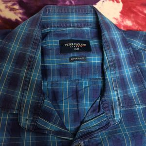 Peter England Shirts In Blue Colour