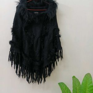 Black Poncho For Teens