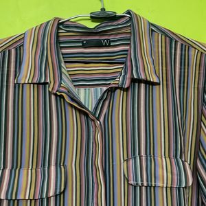 Multicolour Stripped Shirt For Ladies