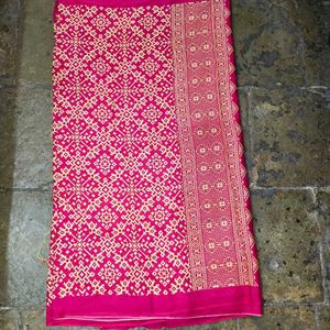 Khadi Silk Ajarakh Printed Saree