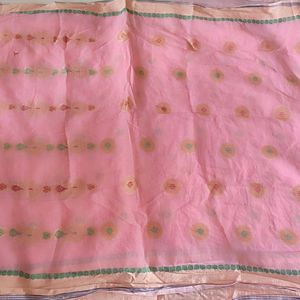 Pink Cotton Saree