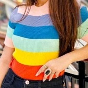 Rainbow 🌈 Crop Top For Womens