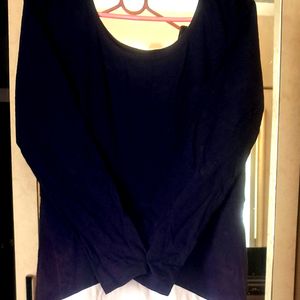 Navy Blue White Flared Maxi