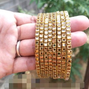 8 Kundan Bangles (2.4,2.6 & 2.8)