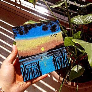 Mini Canvas Sunset Painting