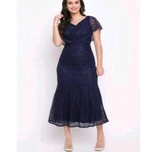 Navy Blue Lace Gown