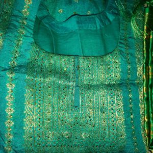 New Pure Silk Suit With Heavy Dupatta