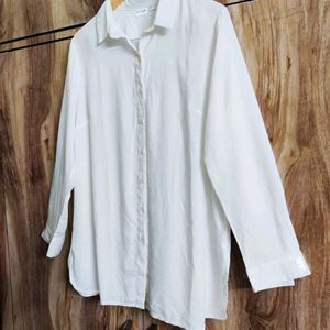 Off White Plain Shirt Size-40