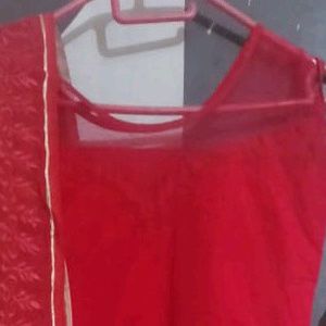 Red Gown With Set