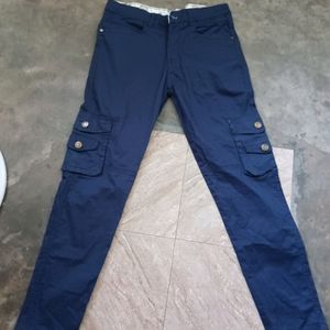 Dark Blue Cargo Pant For Men