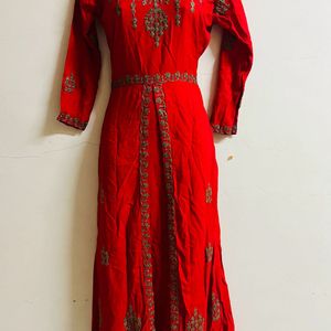 Red Designer Festival Wear Gown