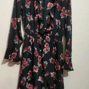 Black Dress Floral Print For Girl Or Woman 34 Bust