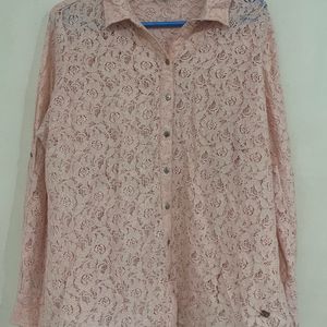 Westside Peach Lace Shirt