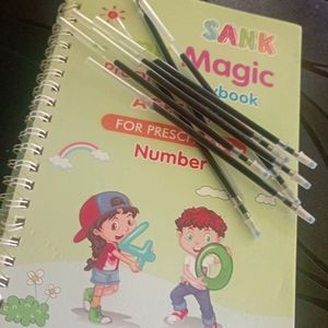 4 SANK MAGIC WRITING BOOKS WITH 08 REFILLS.