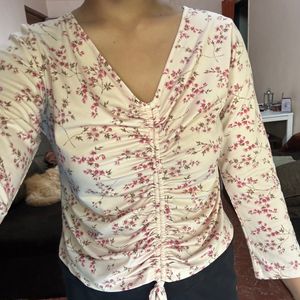 Floral Pink Long Sleeves Top