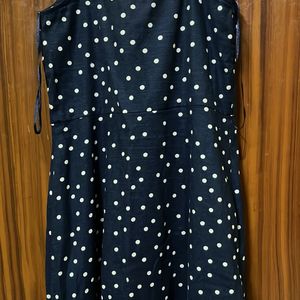 Zara Linen Blend Polkadot Camisole Dress