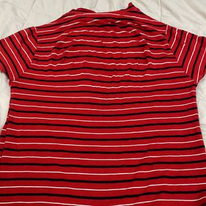 Red Strips Crop Top