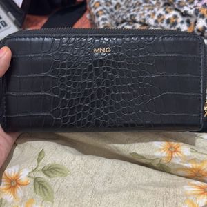 Mango crocodile skin effect wallet