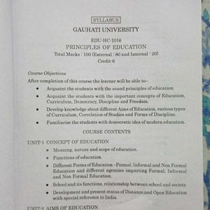 Principles Of Education/B.A 1st Sem. Edu. Subject