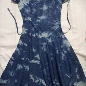 Tie Dye Denim Print Dress