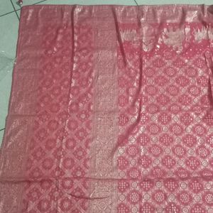 Fancy Pink  Zari Work Saree