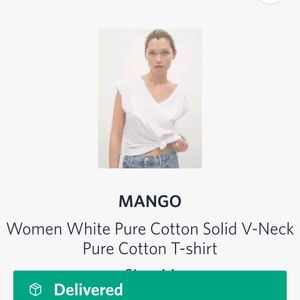 ORIGINAL MNG Brand White Solid MANGO TOP