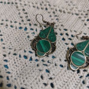 Antique Tibetan Green Danglers