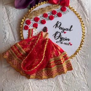 009Red Wedding Theme Embroidery Hoop