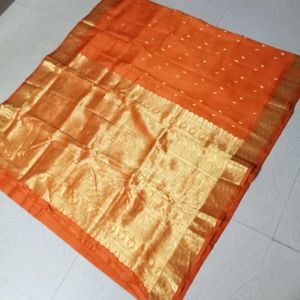 Orange Colour Pure Kanchi Pattu Saree