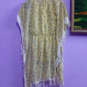 Stunning Yellow Kaftan Dress W Flower Print 4Girls