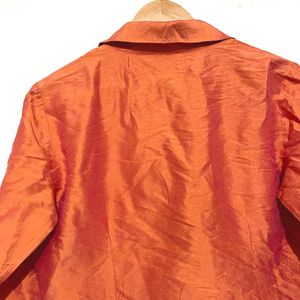 Silk Imported Orange Shirt By SLB