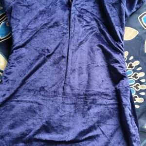 Dark Blue Velvet Kurti