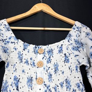 Flower Print White Top (Women’s)