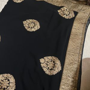 IIFA Award Collection By Vikram Black & Gold Saree