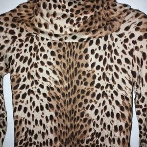 HIGH NECK TIGER PRINT TOP