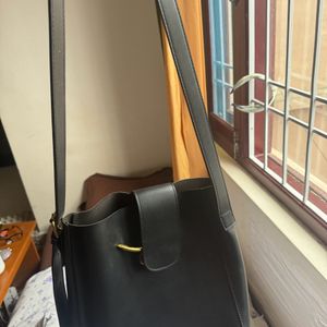 Black Leather Sling bag