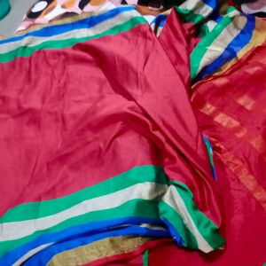 Red Multicolored Saree