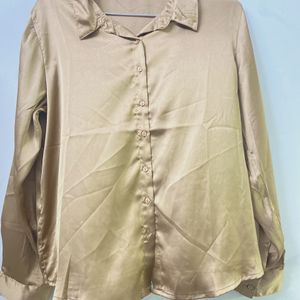 Zudio, Oversized, Classy, Gold Button up Shirt, Si