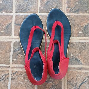 Black And Red Flats Women