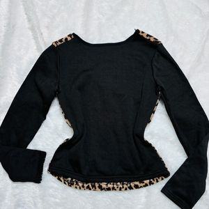 Y2k Animal Print Fitted Top