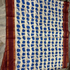 Cotton Ellie Print Sungudi Saree