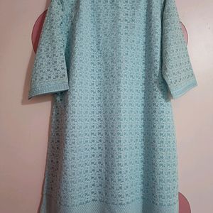 Light Blue Full Work Kurti