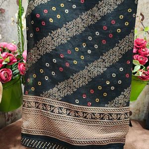 Black Leheriya Saree, All Over