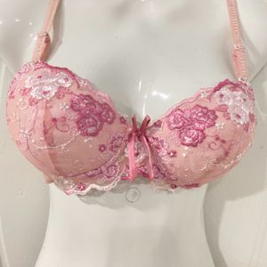 Pink Embroidery Princess Bra